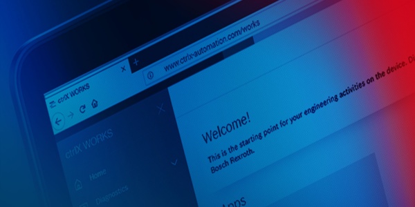 ctrlX WORKS Startseite wird auf einem Laptop angezeigt