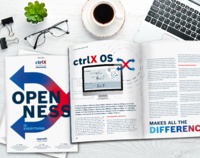 Opened copy of the ctrlX AUTOMATION magazine 2023/2024