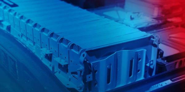 Batteriezellenblock eines Elektrofahrzeugs.
