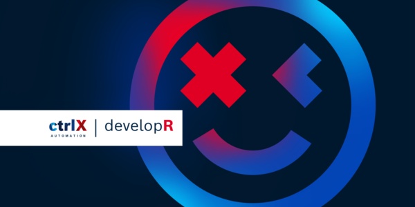 ctrlX AUTOMATION Keyvisual mit einem zwinkernden Smiley
