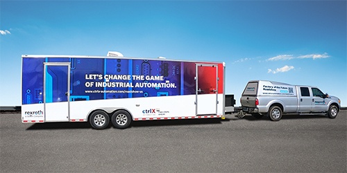 Bosch Rexroth Pickup-Truck mit ctrlX AUTOMATION Trailer