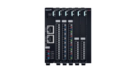 Image of a ctrlX I/O station. Bus coupler plus attached I/O modules