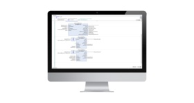 Image of a computer monitor showing the ctrlX WORKS PLC engineering environment