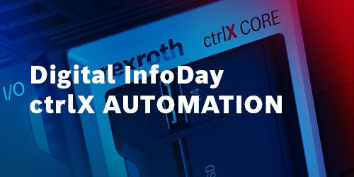 ctrlX AUTOMATION Visual: Close-up view of the industrial controller ctrlX CORE; Label: Digital InfoDay ctrlX AUTOMATION