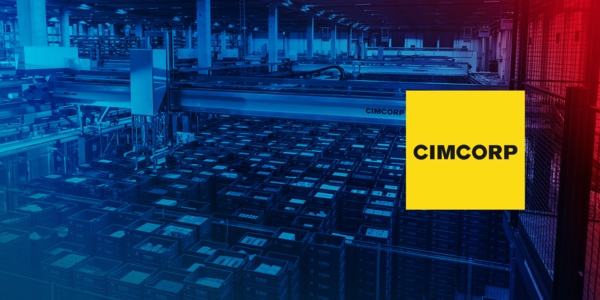 CIMCORP Portalroboter sortiert Kisten in einem Lager