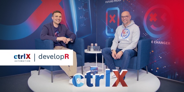 Gastgeber Christian Zentraf und sein Gast Johannes Albrecht sprechen über das Linux-basierte Betriebssystem ctrlX OS.