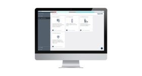 Image of a computer monitor showing the ctrlX WORKS engineering environment