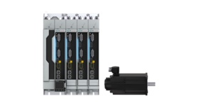 Group picture consisting of one ctrlX DRIVE servo drive and servo motor each