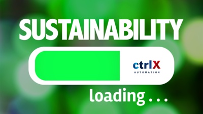 Image shows a green loading bar symbolizing the reuse of Bosch Rexroth products, after a product overhaul.