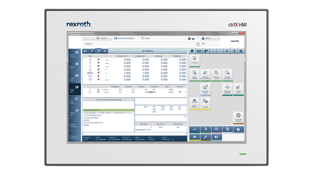 ctrlX HMI Display DR do montażu w szafach sterowniczych