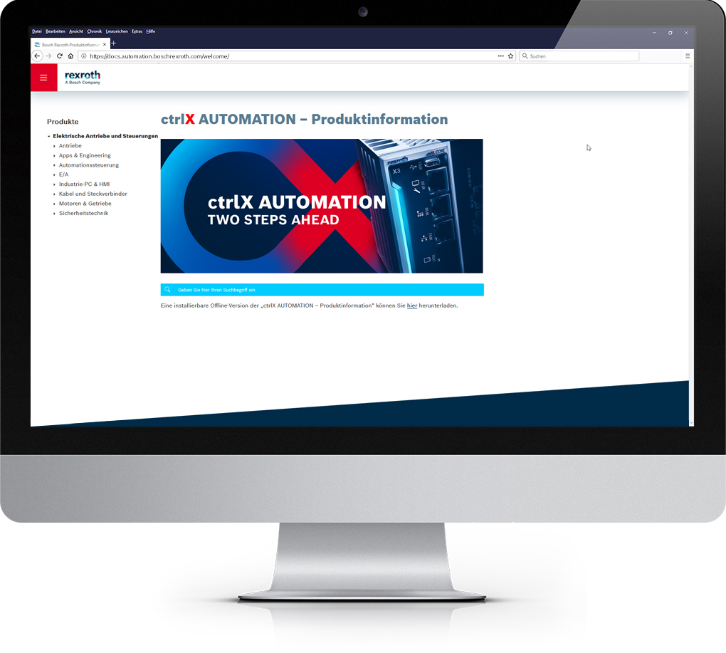 Image of a computer monitor showing the online documentation